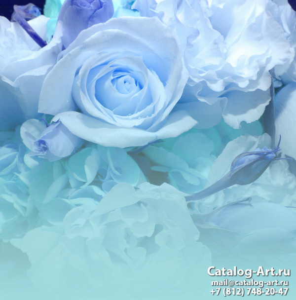 Натяжные потолки с фотопечатью - Голубые цветы 12